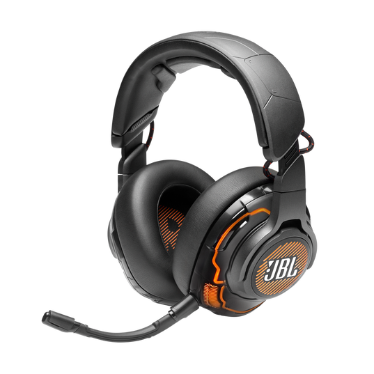 JBL Quantum ONE - Black - USB Wired Over-Ear Professional PC Gaming Headset with Head-Tracking Enhanced QuantumSPHERE 360 - Hero